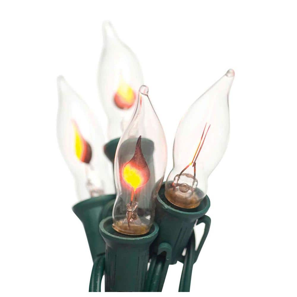 7-Light Clear Flicker Flame Old Fashioned Light Set - Hercitys