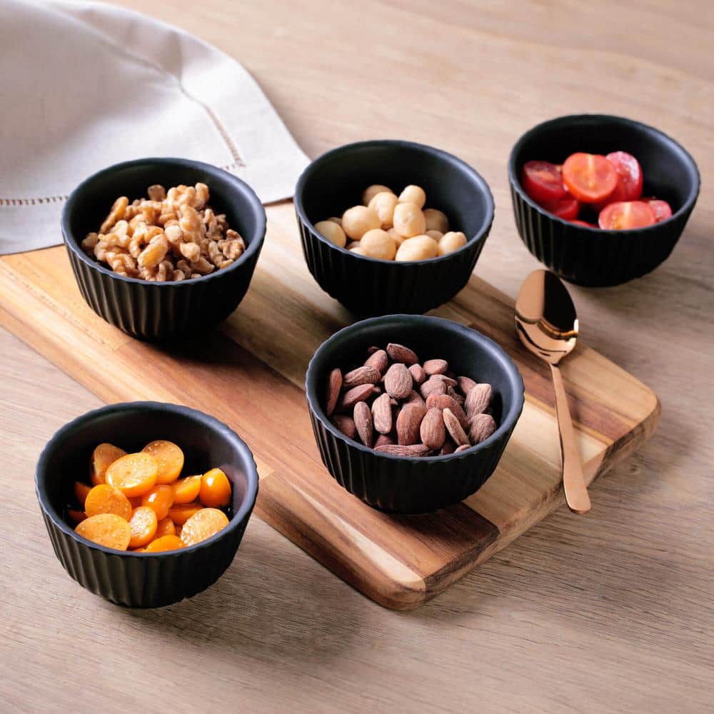 Stoneware 6-Piece Linas Ramekin Matte Black Set - Hercitys