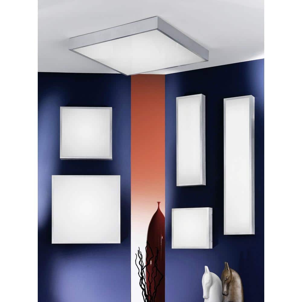 Idun 1 11 in. W x 3.125 in. H Matte Nickel Integrated LED Semi-Flush Mount Light with White Plastic Diffuser - Hercitys