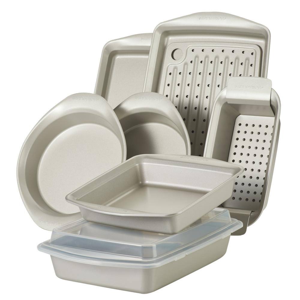 Nonstick Bakeware Set, 10-Piece, Silver - Hercitys