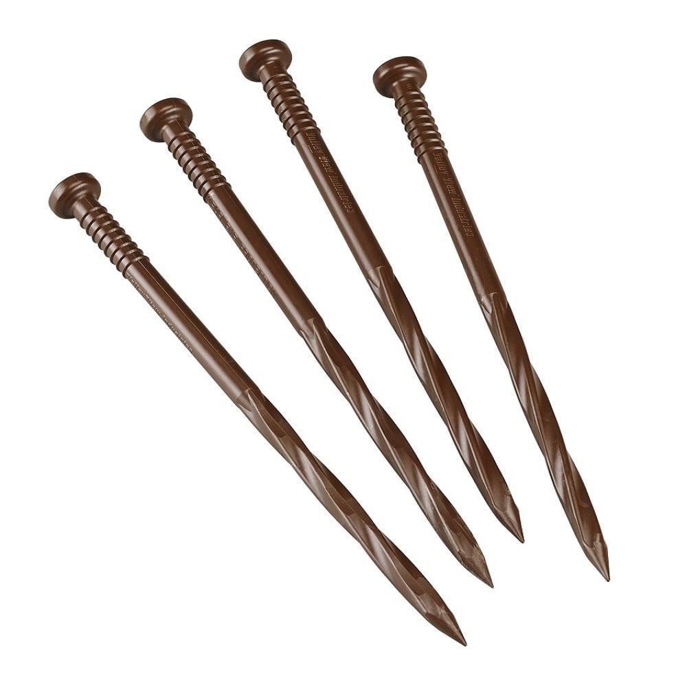 9 in. L Dark Brown Landscape Anchor Spikes (24-Quantity) - Hercitys