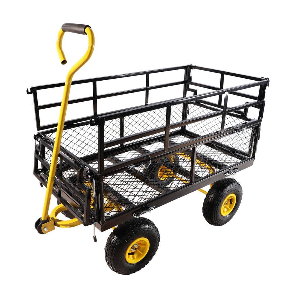 6 cu. ft. Metal Garden Cart, Black - Hercitys