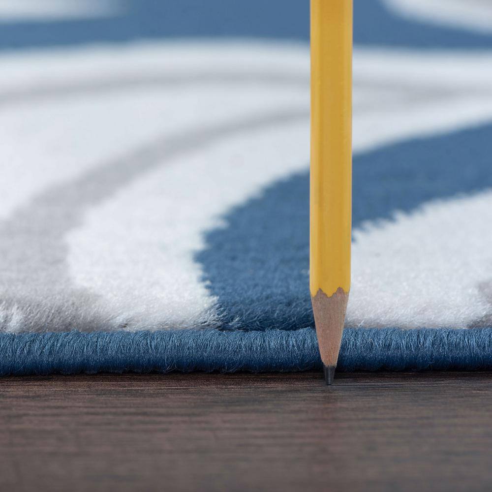 Madison Floral Navy 5 ft. x 7 ft. Indoor Area Rug - Hercitys