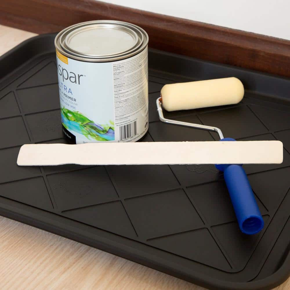 Black 15 in. x 20 in. Eco-Friendly Polypropylene Utility Boot Tray Mat - Hercitys