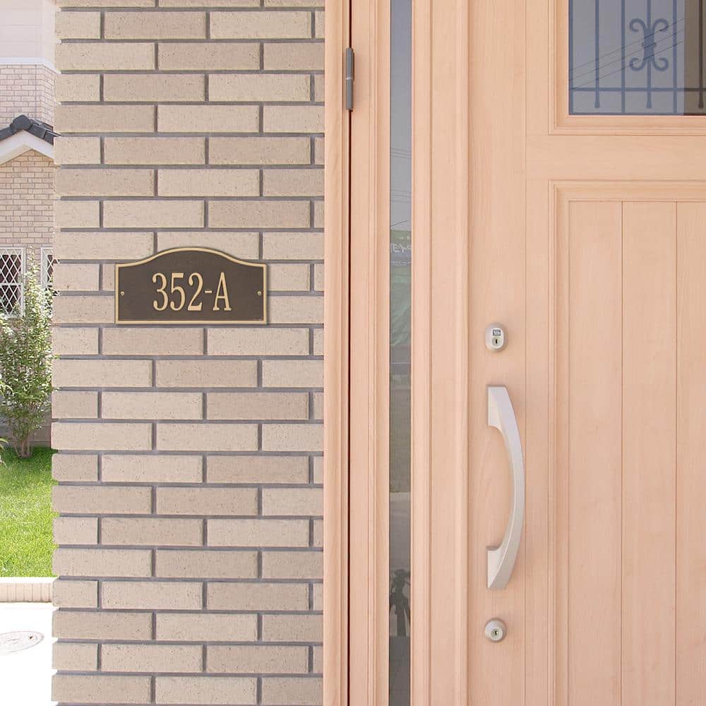 Rolling Hills Rectangular Bronze/Gold Mini Wall 1-Line Address Plaque - Hercitys