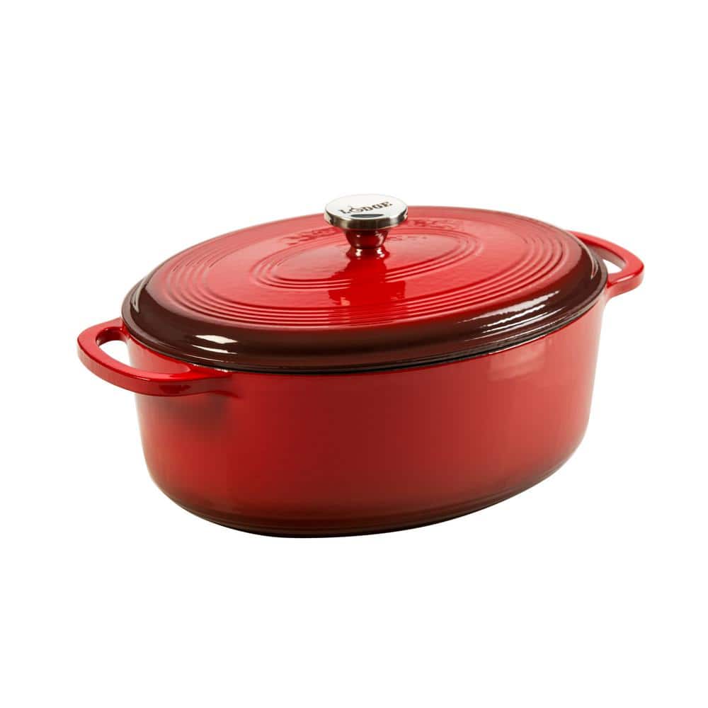 7 qt. Red Enameled Cast Iron Dutch Oven - Hercitys