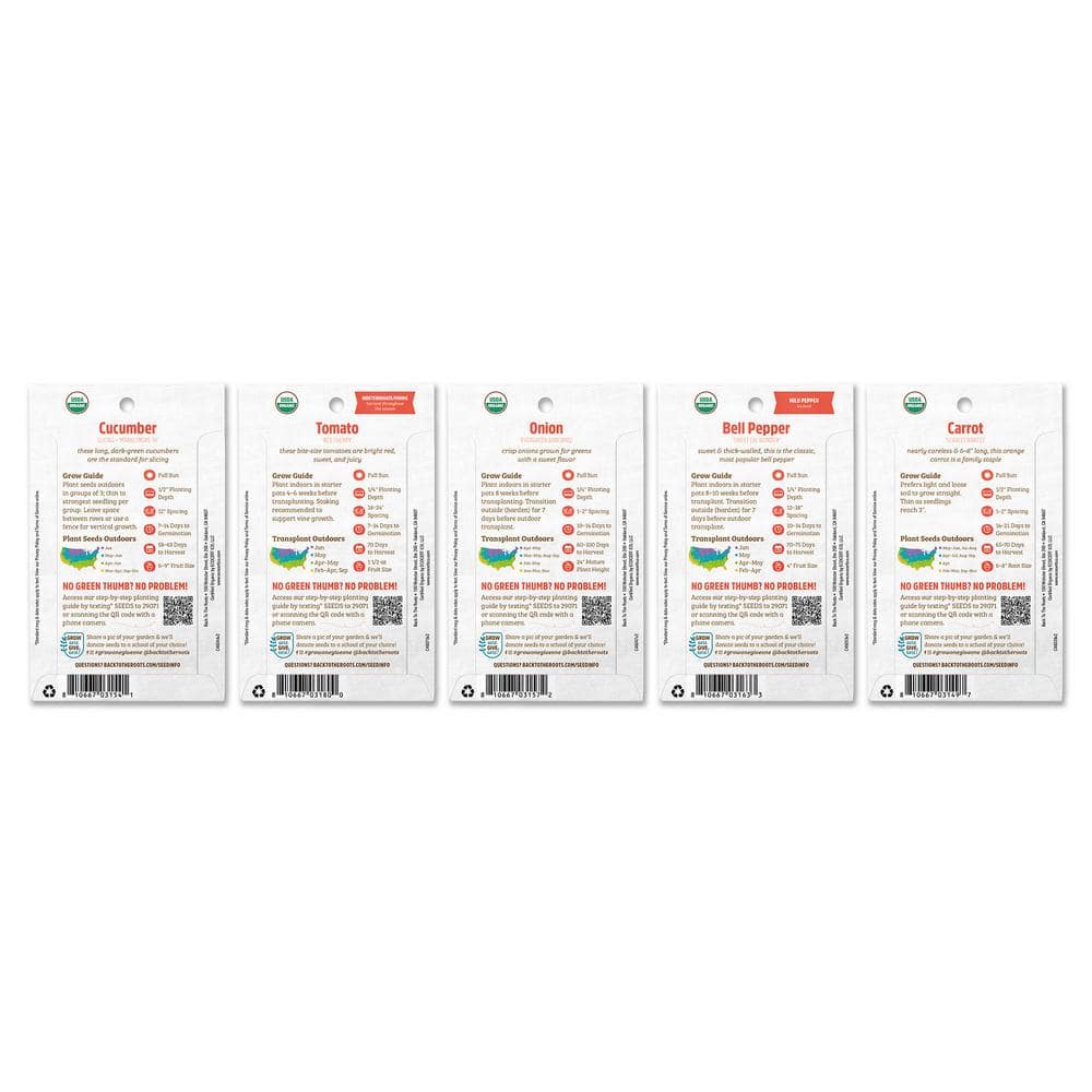 Organic Vegetable Seeds Variety (5-Pack) - Hercitys