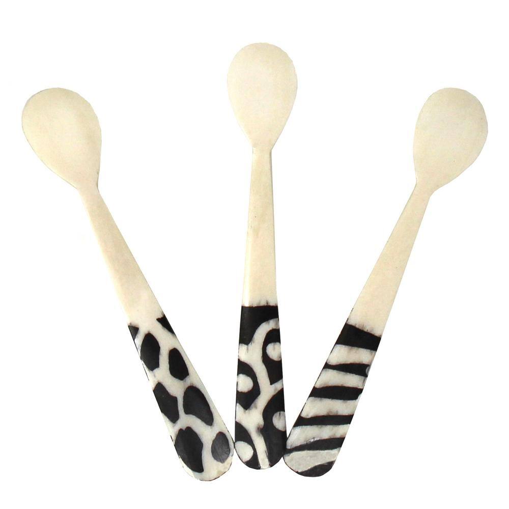 Handmade Natural Bone Bar Set of 3 Spoons - Hercitys