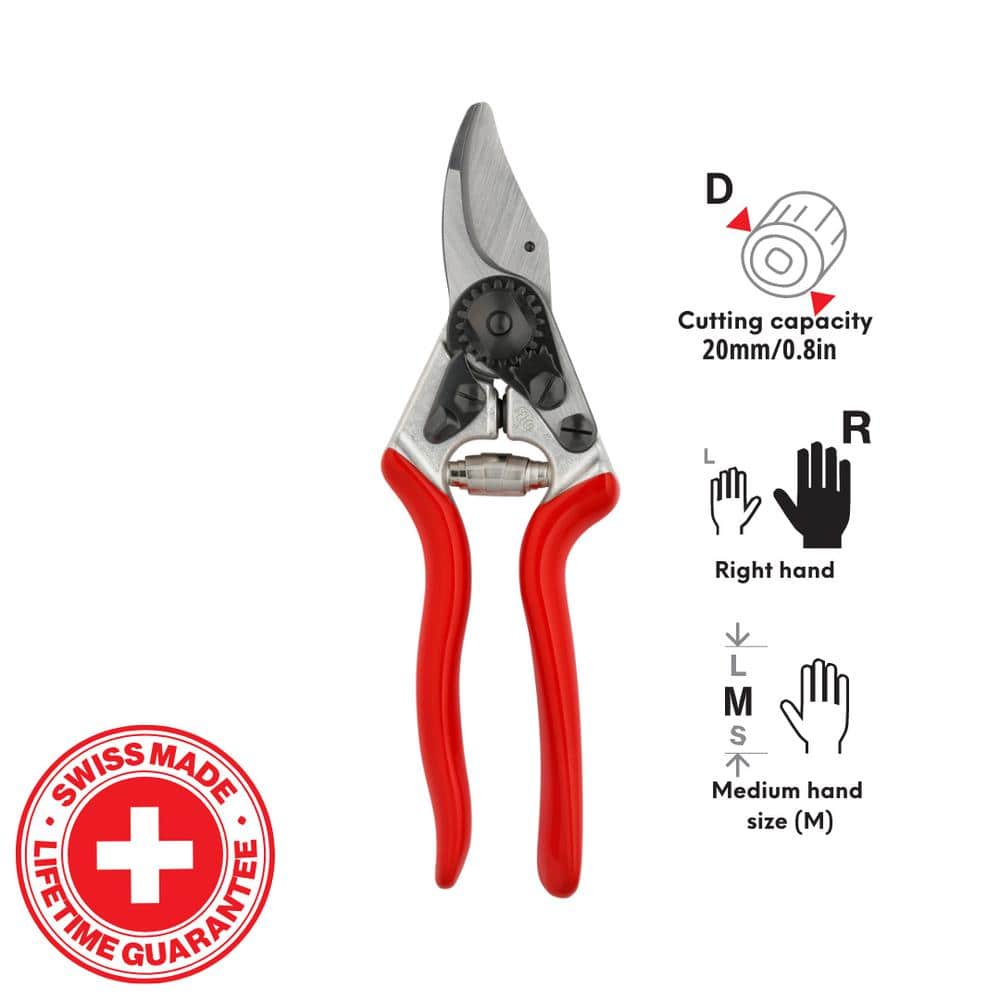 F6 7.7 in. Medium Right Hand Pruner with 1 in. Cut Capacity, High Performance, Ergonomic, Compact - Hercitys
