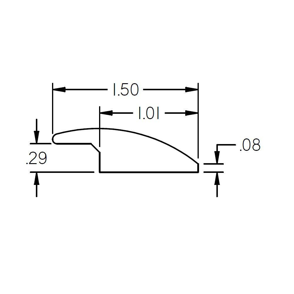 Wraith 0.27 in. Thick x 1.5 in. Wide x 78 in. Length Wood Reducer - Hercitys