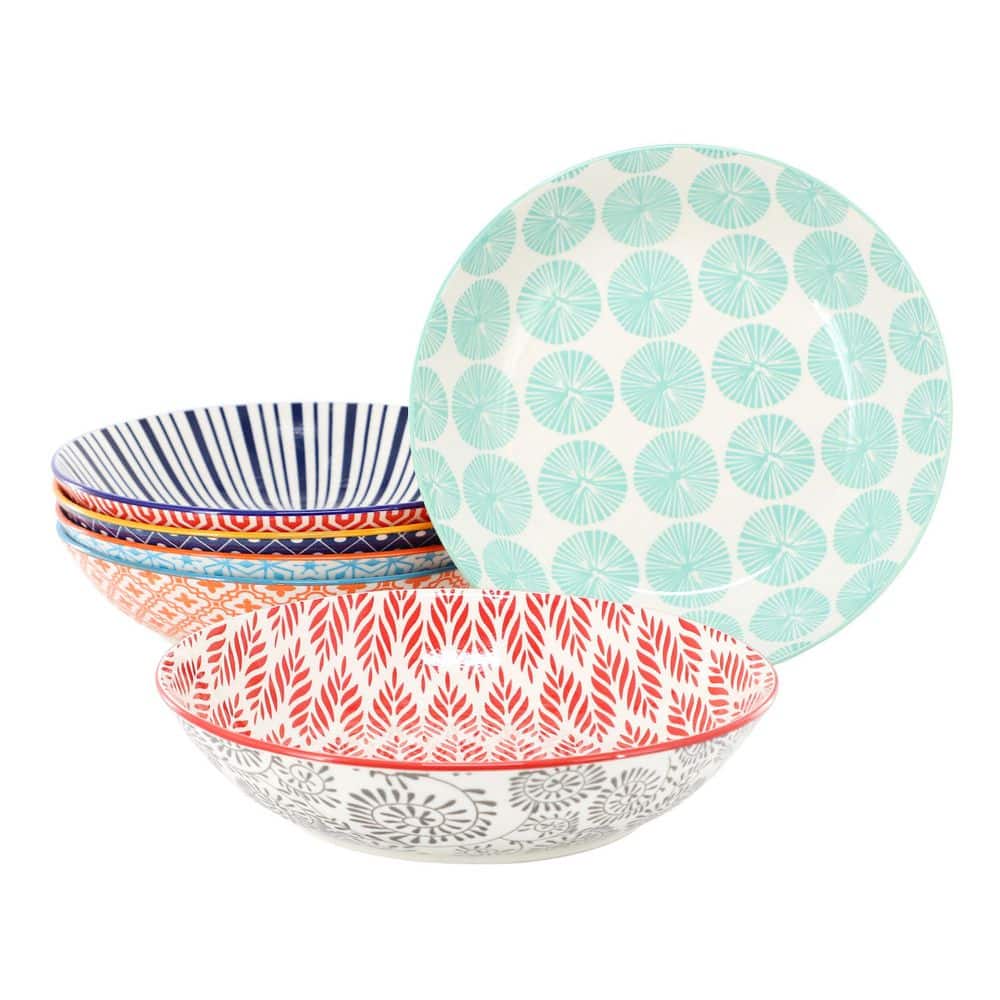 Amelia 6 Piece Assorted Stoneware Bowl Set - Hercitys