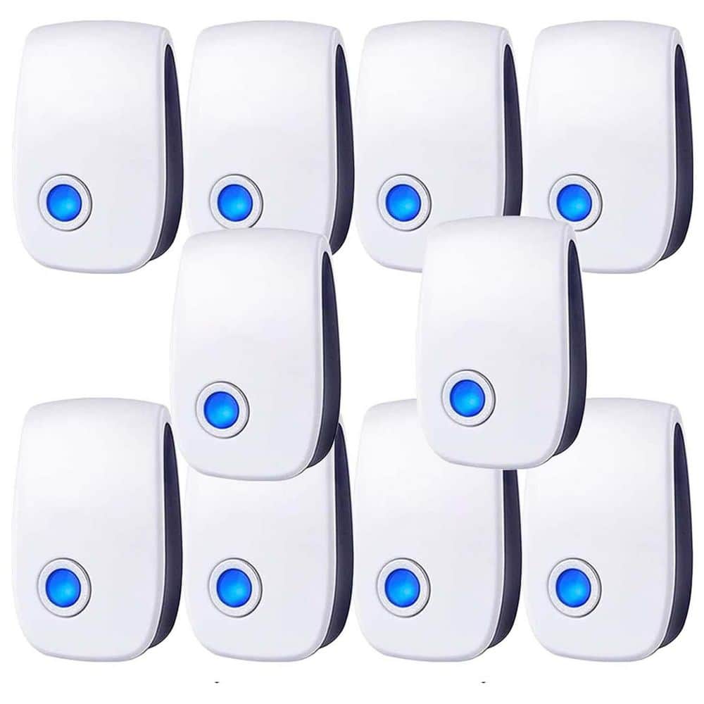 Ultrasonic Pest Repeller Plug-in-Indoor Rodent, Mosquito, Ant, Spider and Roach Control Repellent Device 10-Pack - Hercitys