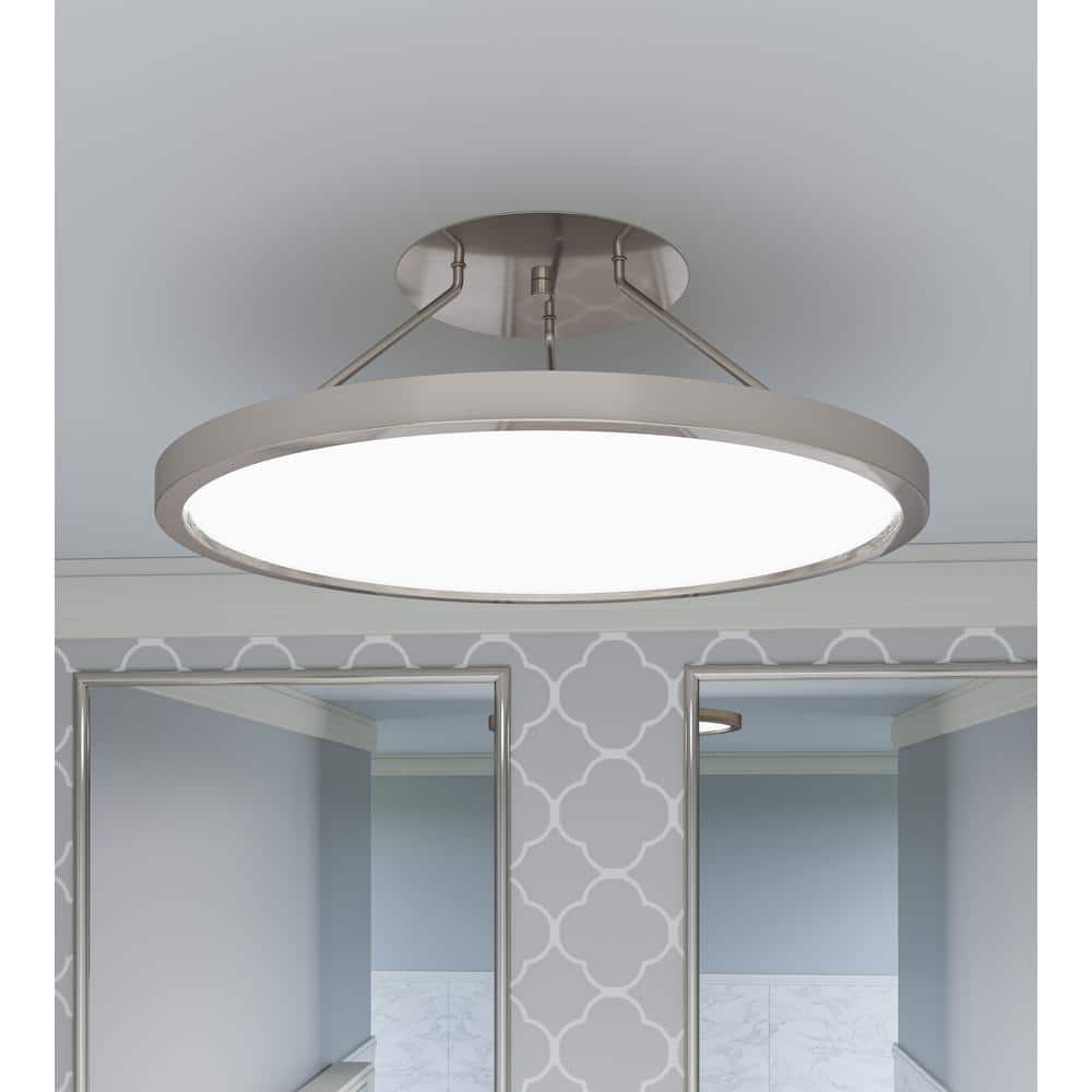 Outskirts 20 in. Brushed Nickel LED Semi-Flush Mount - Hercitys