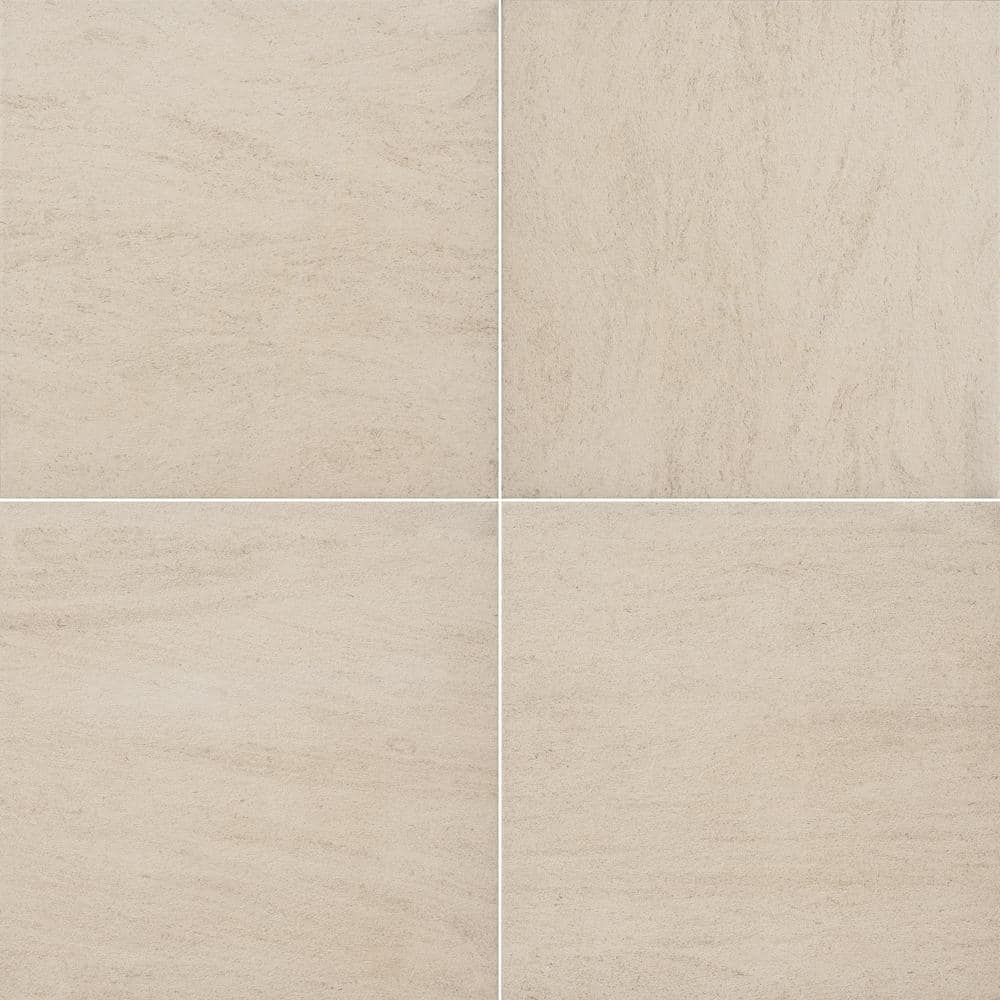 Living Style Beige 2 cm. x 24 in. x 24 in. Matte Porcelain Stone Look Paver (8 sq. ft./Case) - Hercitys