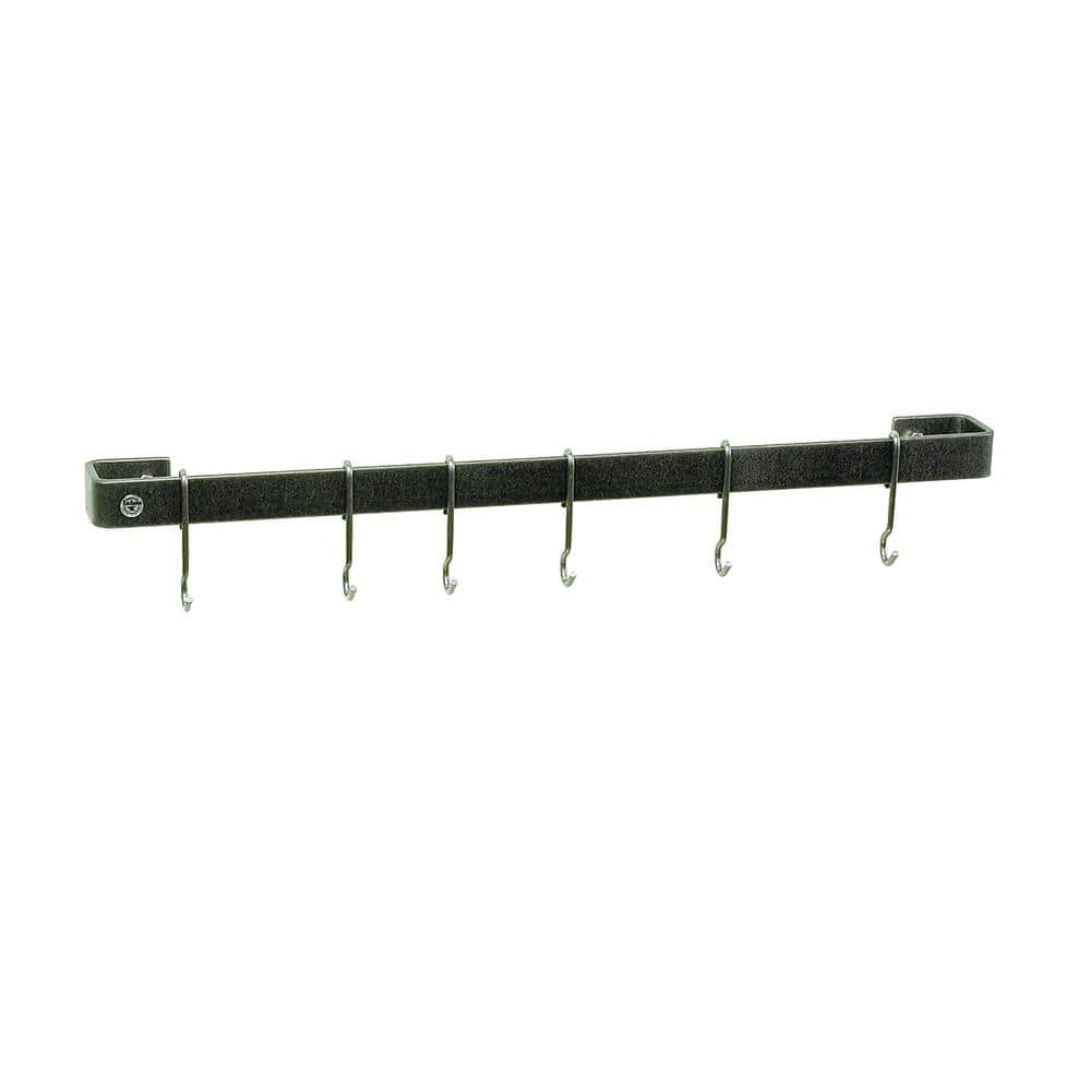 Handcrafted 42 in. Hammered Steel Wall Rack Utensil Bar with 12-Hooks - Hercitys