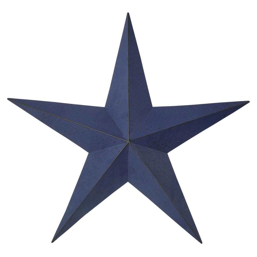Mayflower Market Patriotic Navy 24 in. Faceted Metal Star Wall Hanger - Hercitys