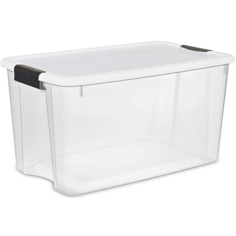70 Quart Ultra Latch Storage Box (4 Pack) & 6 Qt. Containers (12 Pack) - Hercitys
