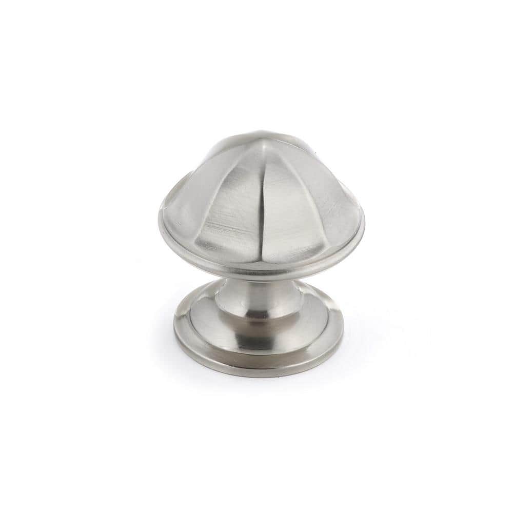 Seaton Collection 1-1/8 in. (28 mm) Brushed Nickel Contemporary Cabinet Knob - Hercitys