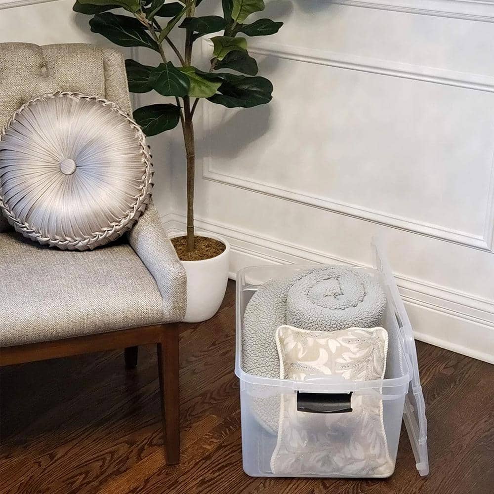 66-Qt. Clear Storage Organizing Container Bin with Latching Lids (4 Pack) - Hercitys