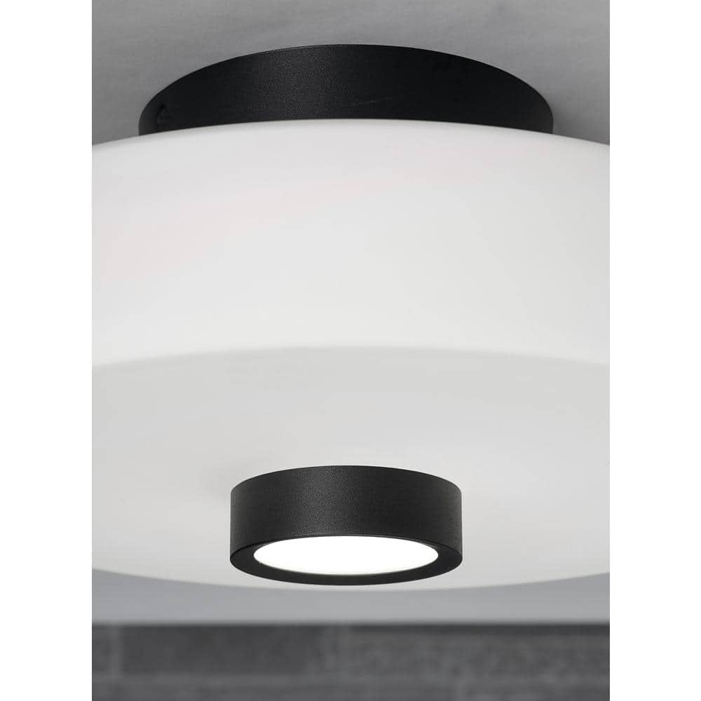Sydney 13 in. 1-Light Black LED Semi-Flush Mount - Hercitys