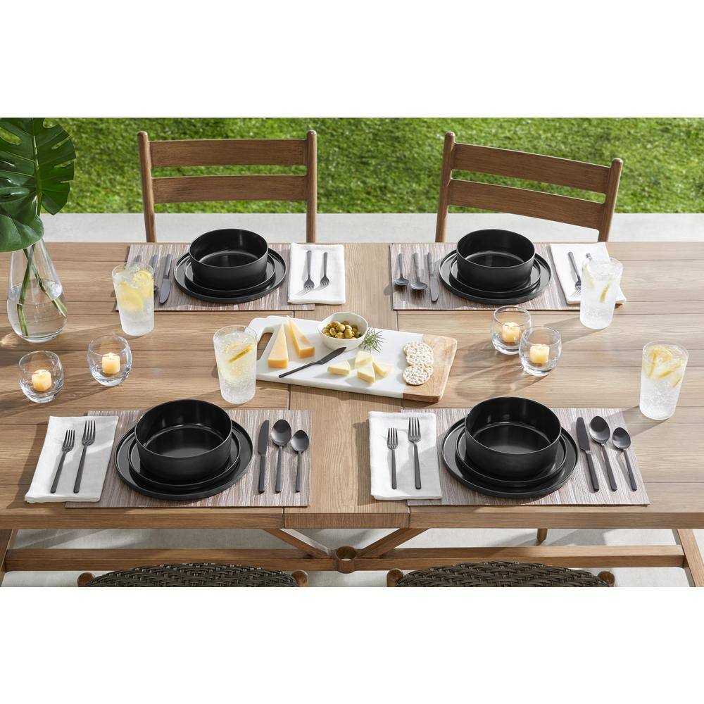 Trenblay Melamine Salad Plates in Charcoal Black (Set of 6) - Hercitys