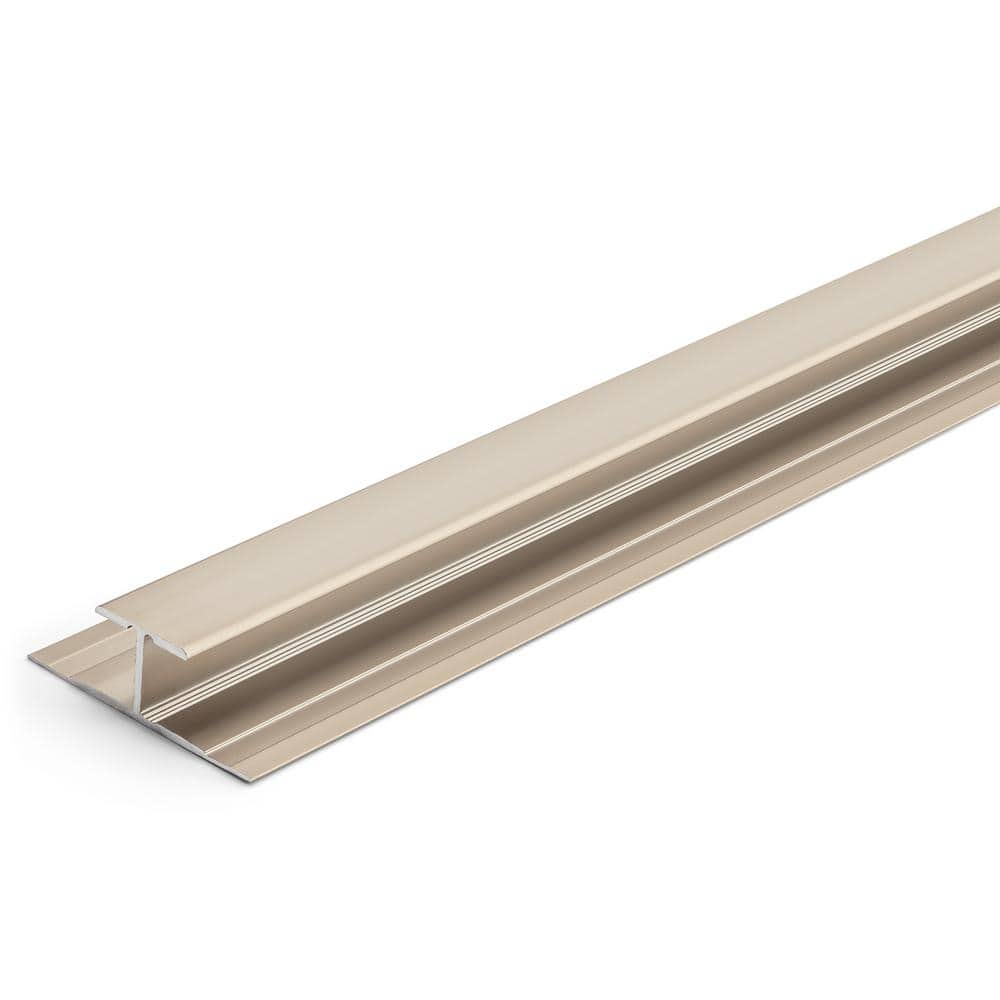 Satin Nickel 5.5mm x 84 in. Aluminum T-Mold Floor Transition Strip - Hercitys