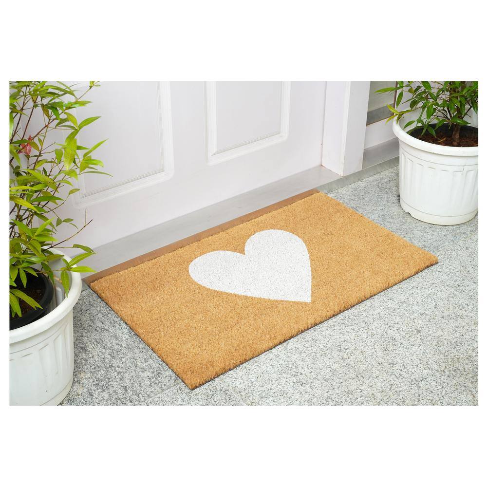 White Heart Doormat, 17″ x 29″ - Hercitys