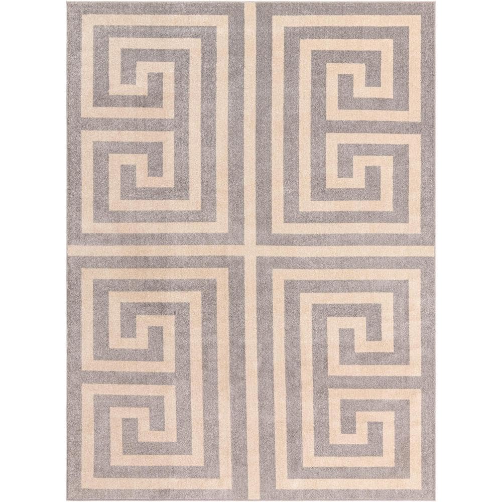 Athens Greek Key Gray 9′ 0 x 12′ 0 Area Rug - Hercitys