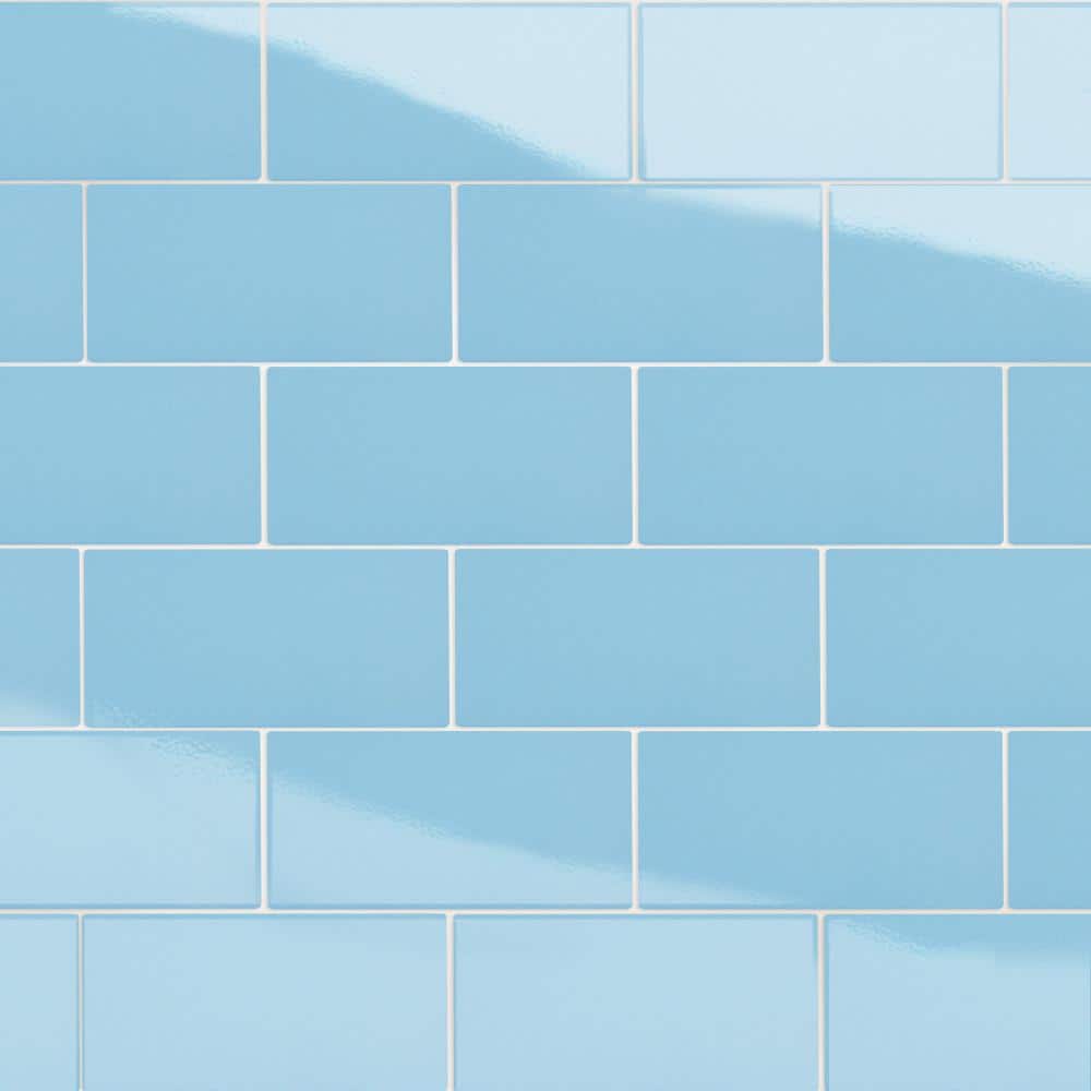 Piscina Brick Glossy Blue with BioTech 4-3/4 in. x 9-5/8 in. Porcelain Floor and Wall Tile (11.22 sq. ft. /Case) - Hercitys