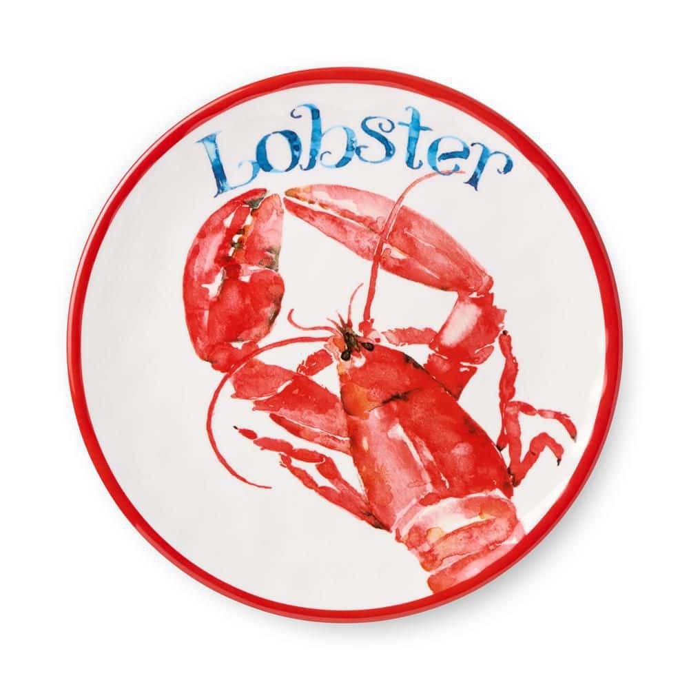 Beach House Lobster Multi-Colored Melamine Salad Plate (Set of 6) - Hercitys