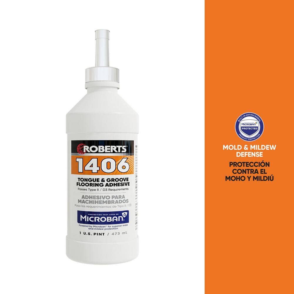 Beige 1-Pint (0.5 qt.) Tongue and Groove Laminate and Wood Floor Adhesive - Hercitys