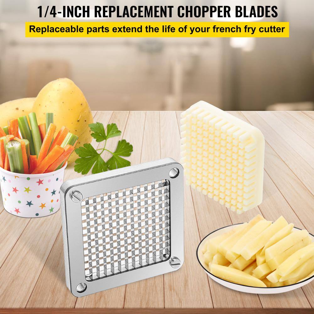Replacement Chopper Blade 1/4 in. 3 PCS French Fry Blade Assembly Stainless Steel Dicer Parts and Push Block - Hercitys