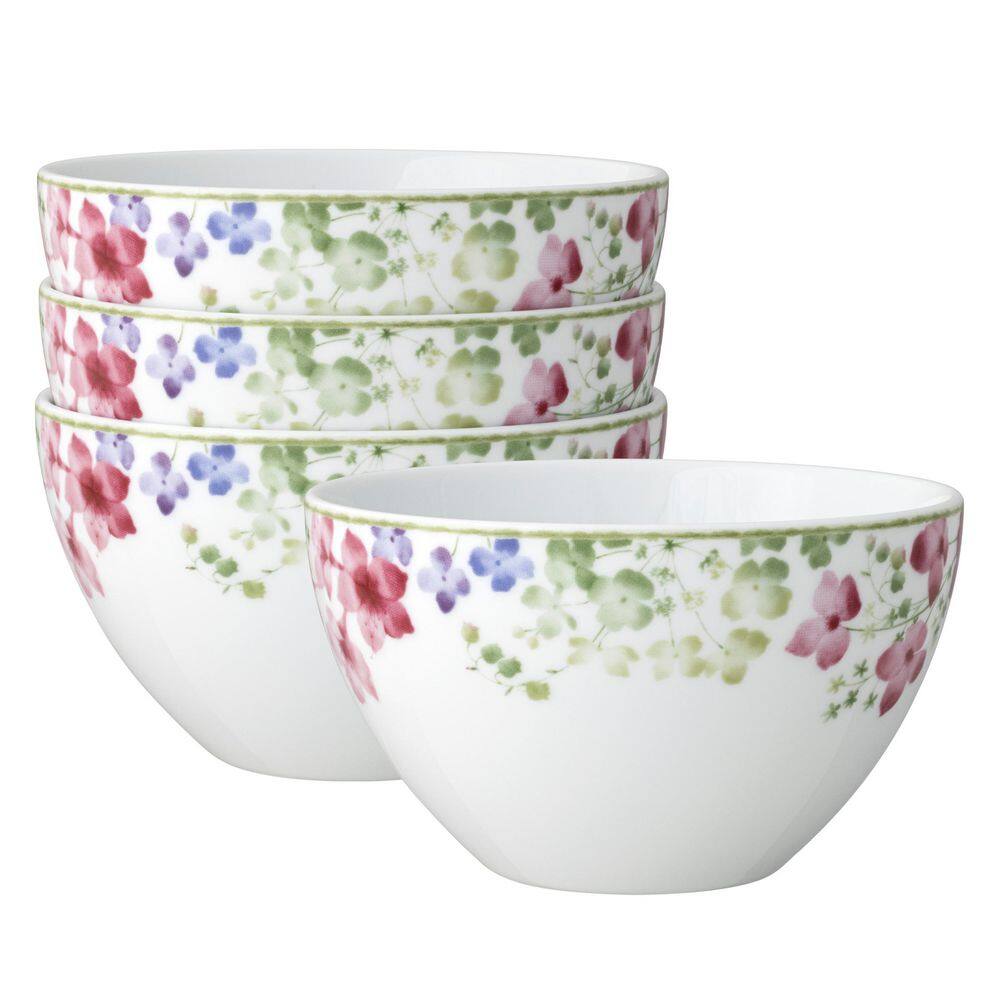 Bloomington Road Colorful 6 in., 29.5 fl. oz. (Multi) Porcelain Cereal Bowls, (Set of 4) - Hercitys