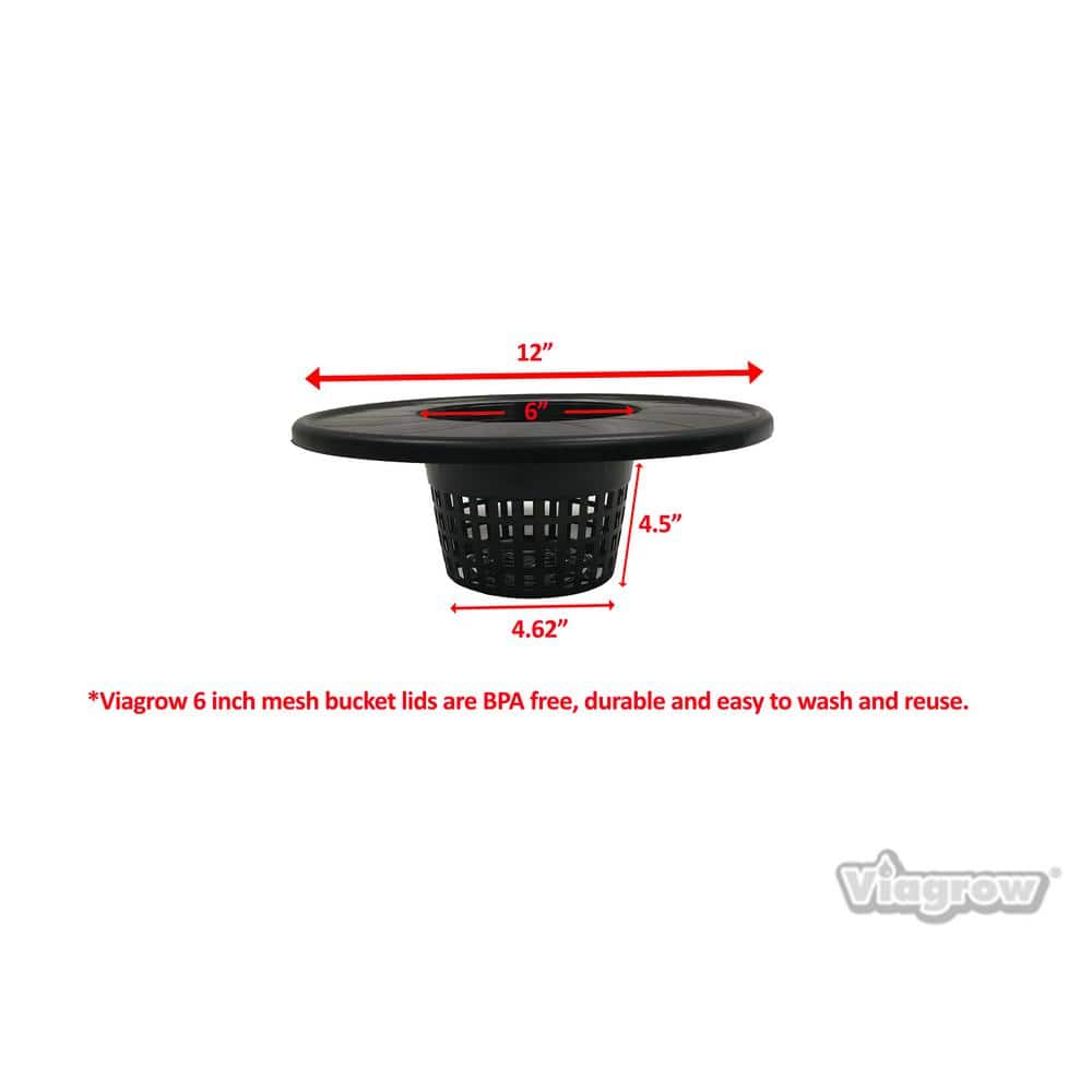 6 in. Black Pot Bucket Lid Insert (6-Pack) - Hercitys