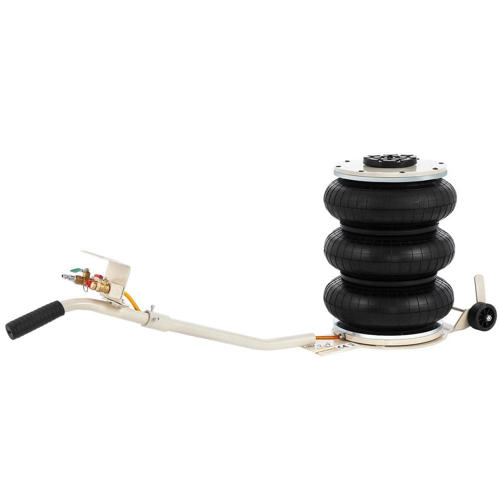 Pneumatic Jack, 5 Ton/11023 lbs. Triple Bag Air Jack, Lifting Height 6.3-15.75 in., Inflatable Car Jack with Long Handle - Hercitys