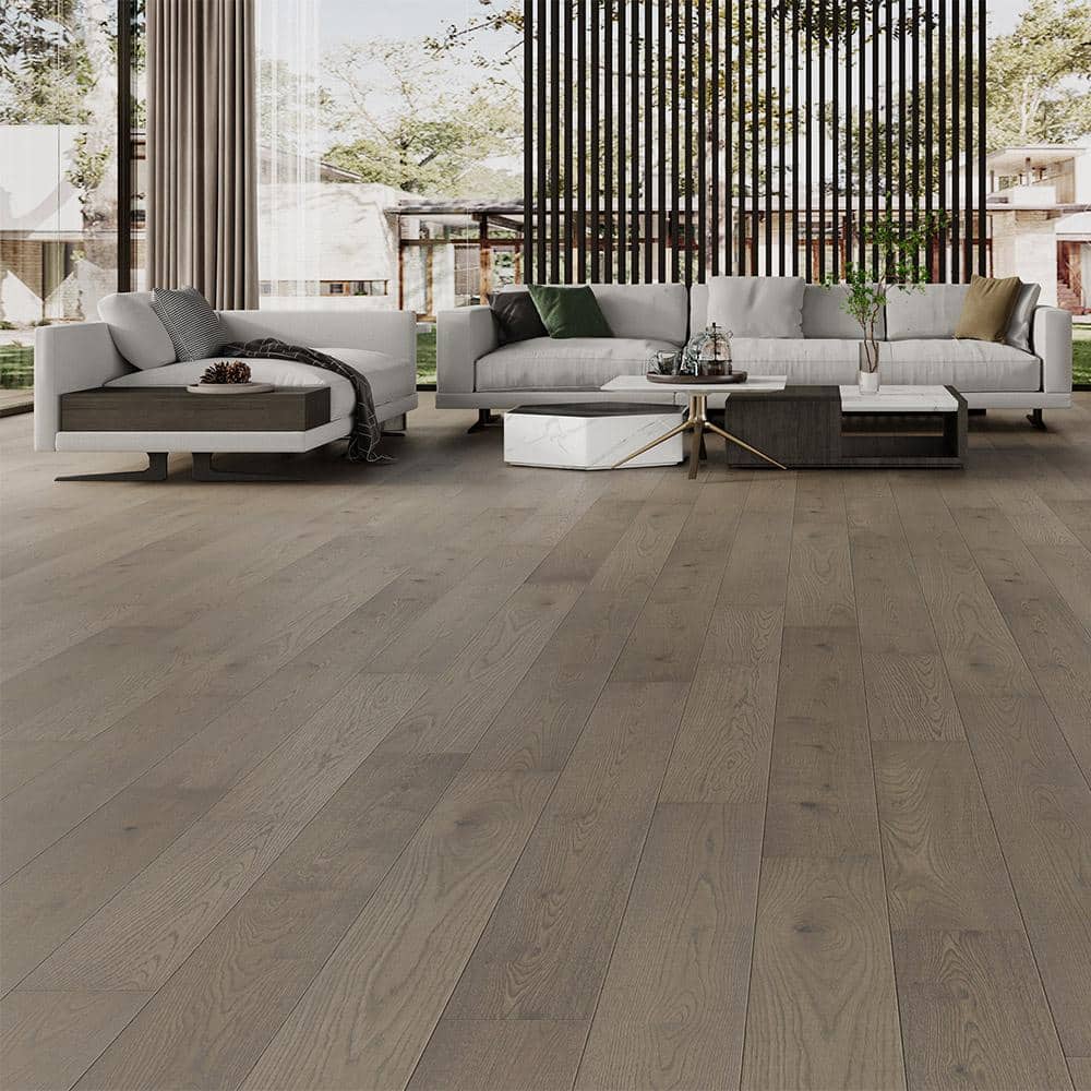 Dusty Littleton 1/2 in. T x 7.5 in. W Tongue and Groove Wire Brushed Engineered Hardwood Flooring (31.09 sq.ft./case) - Hercitys