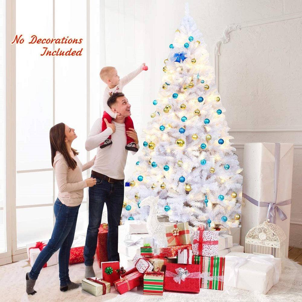 9 ft. White Artificial Christmas Tree Classic Pine Tree PVC Material Thicken Tips - Hercitys