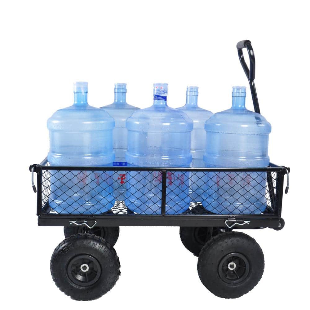 7.58 cu.ft. Steel Wagon Cart Garden Cart trucks make it easier to transport firewood TC1840BKG - Hercitys