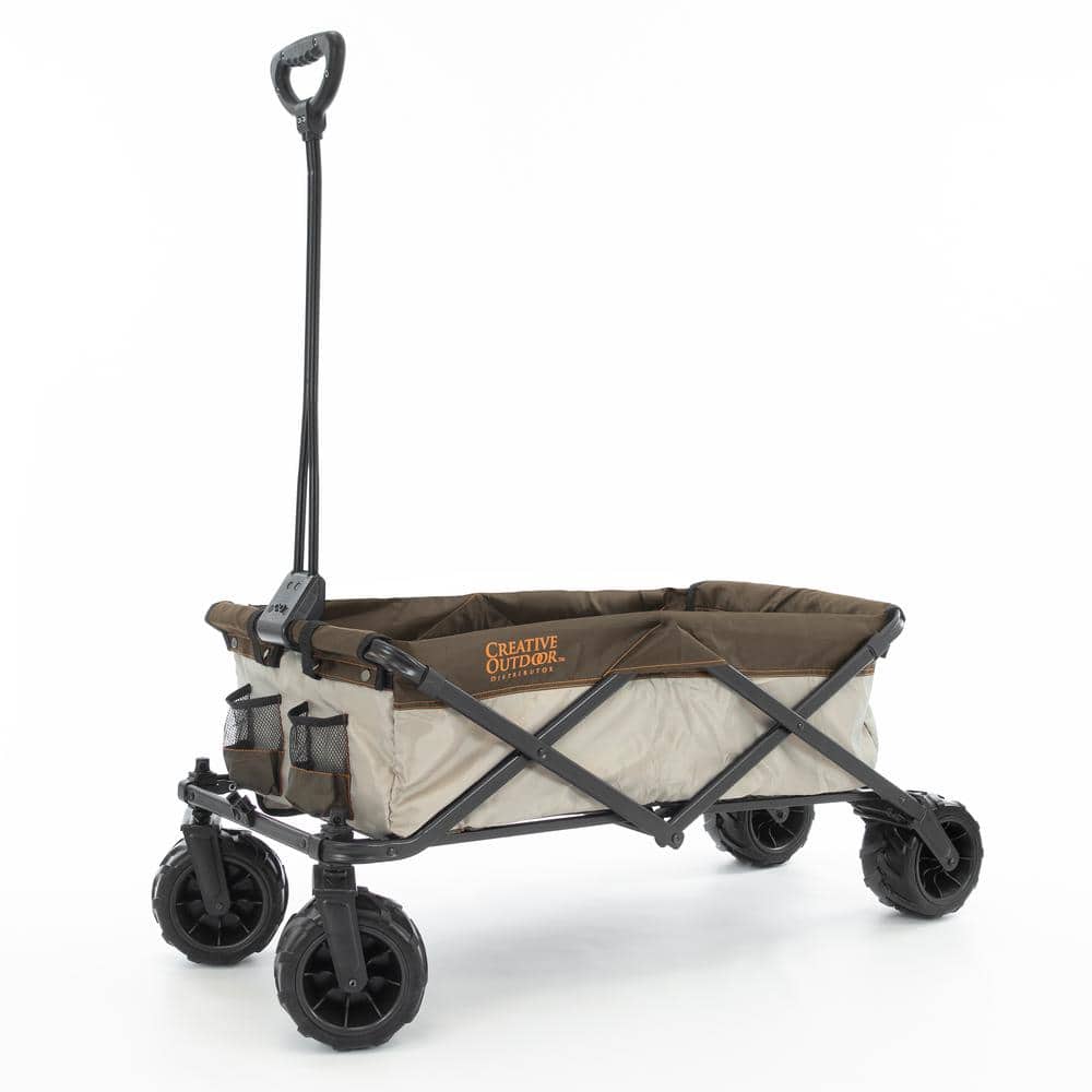 7 cu.ft. Metal Folding Garden Cart in 2-Tone Brown - Hercitys