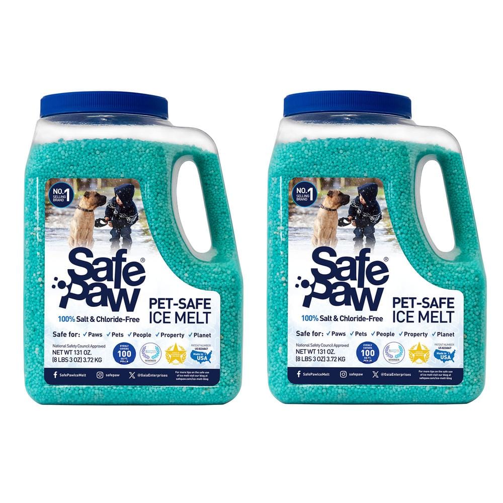 8 Lb Non Toxic Salt Chloride Free Child Pet Safe Snow Ice Melt (2-Pack) - Hercitys