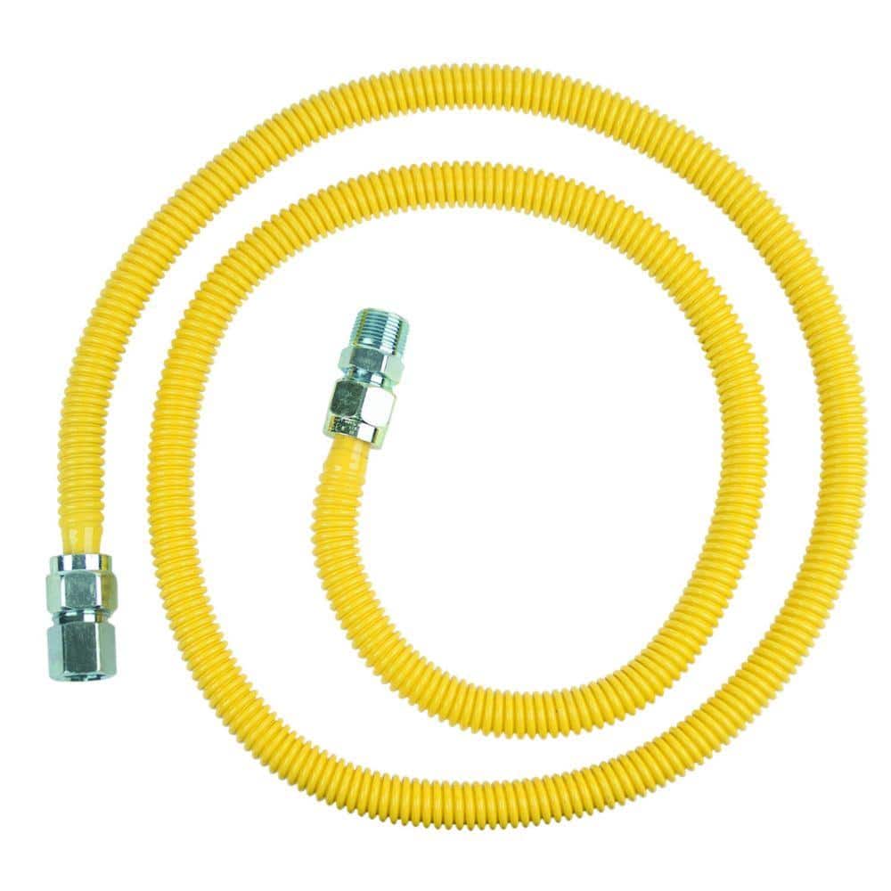 ProCoat 1/2 in. FIP x 1/2 in. MIP x 72 in. Stainless Steel Gas Connector 5/8 in. O.D. (86,000 BTU) - Hercitys