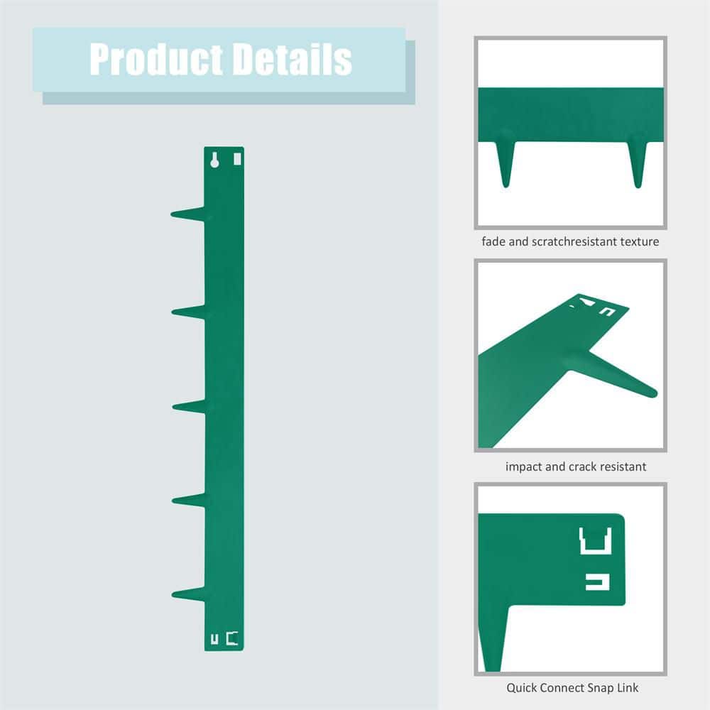 Landscape Edging, 42 in. x 5 in. x 0.2 in. Green Waterproof Garden Borders, Heavy Duty Corten Steel Edging (2-Pack) - Hercitys