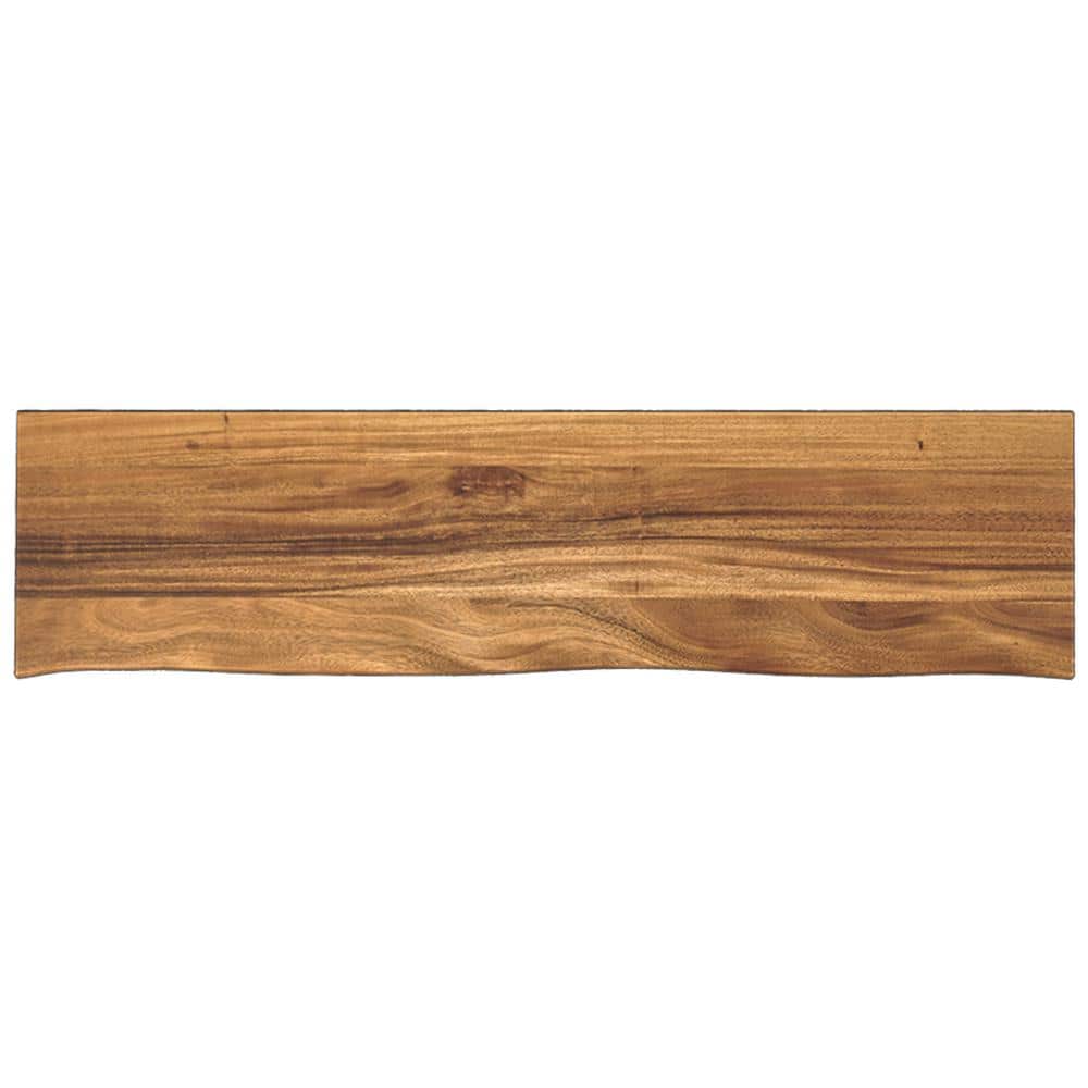 8 ft. L x 25 in. D Finished Saman Solid Wood Butcher Block Standard Countertop in With Live Edge - Hercitys