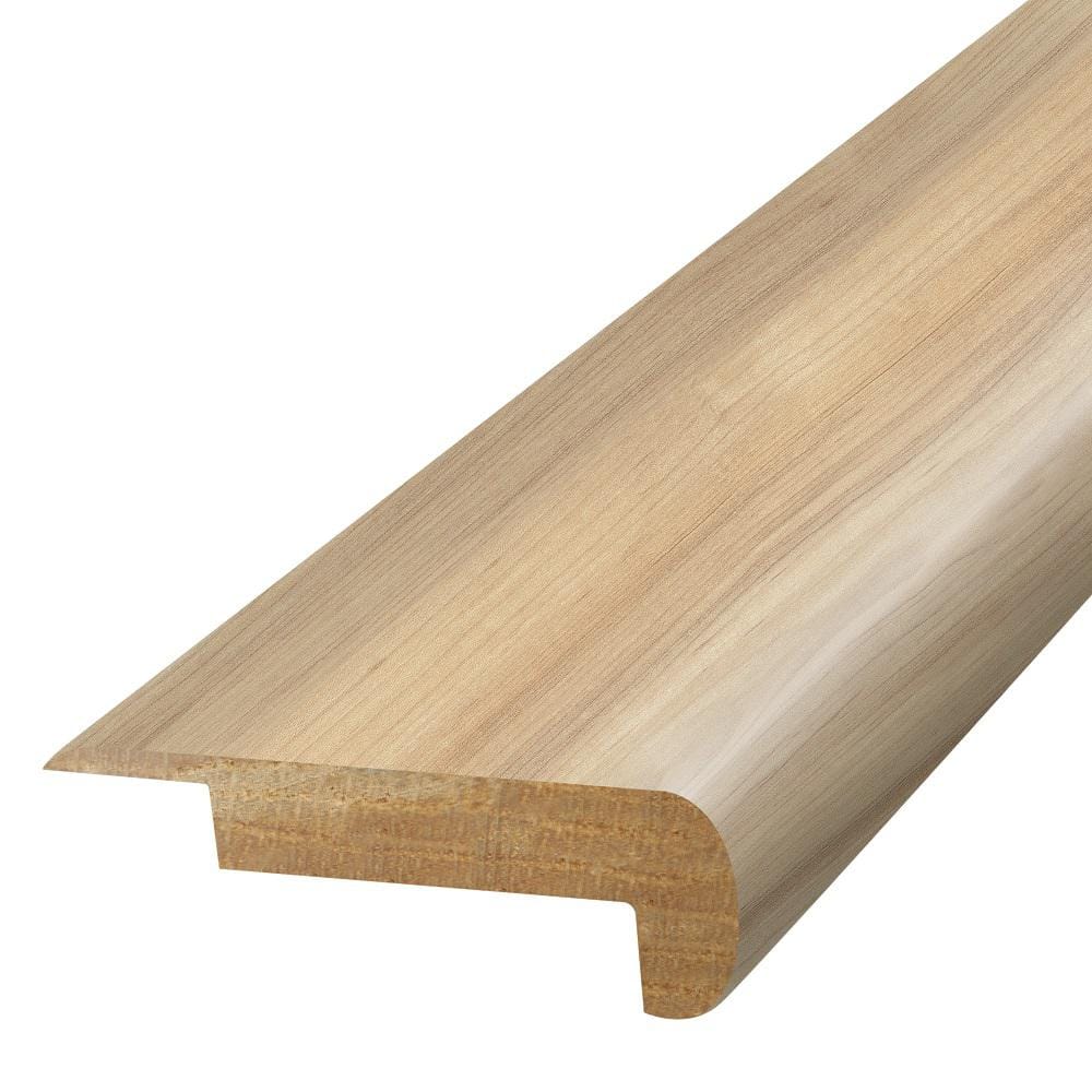 Buff Weathered 0.75 in. T x 2.37 in. W x 78.7 in. L Textured Wood Look Laminate Moulding/Trim Stair Nose Molding - Hercitys