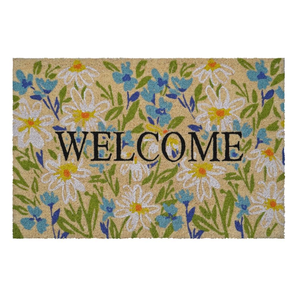 Field of Daisy Welcome Doormat 36 in. x 72 in. - Hercitys