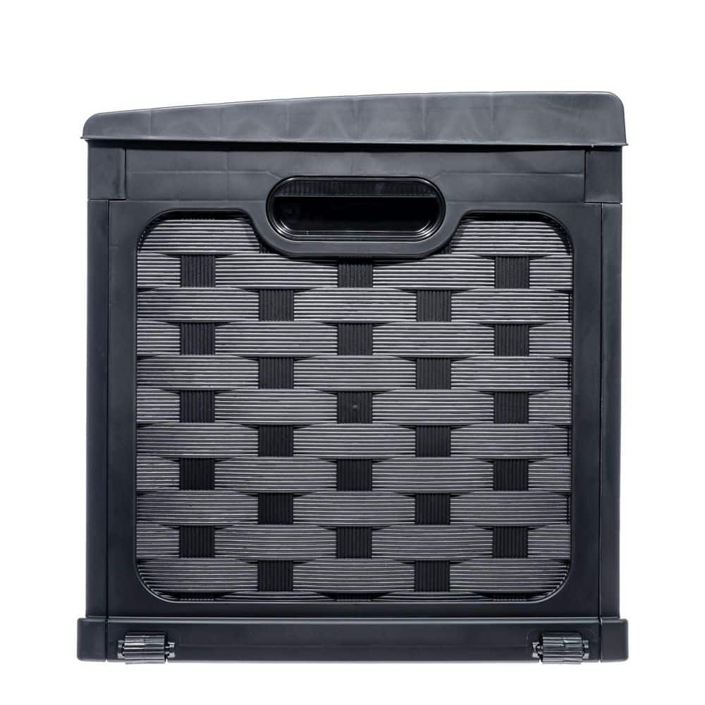 88 Gallon Plastic Deck Box, Black - Hercitys