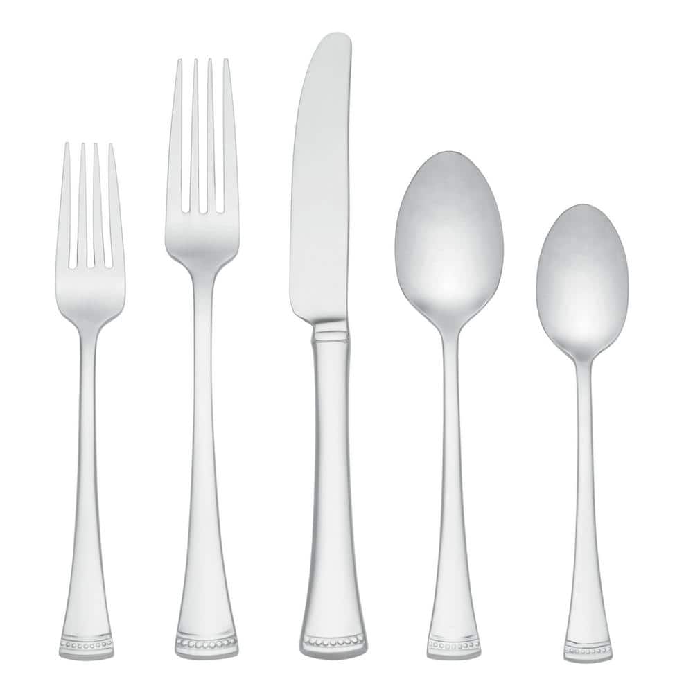 Portola 65-Piece Silver 18/10-Stainless Steel Flatware Set (Service For 12) - Hercitys