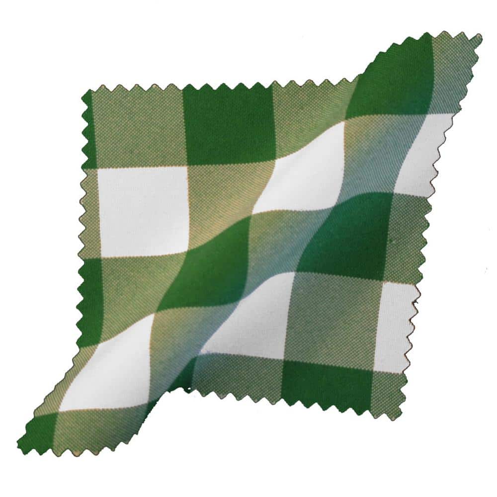 Polyester Gingham Checkered 72 in. Round Tablecloth, White and Hunter Green - Hercitys