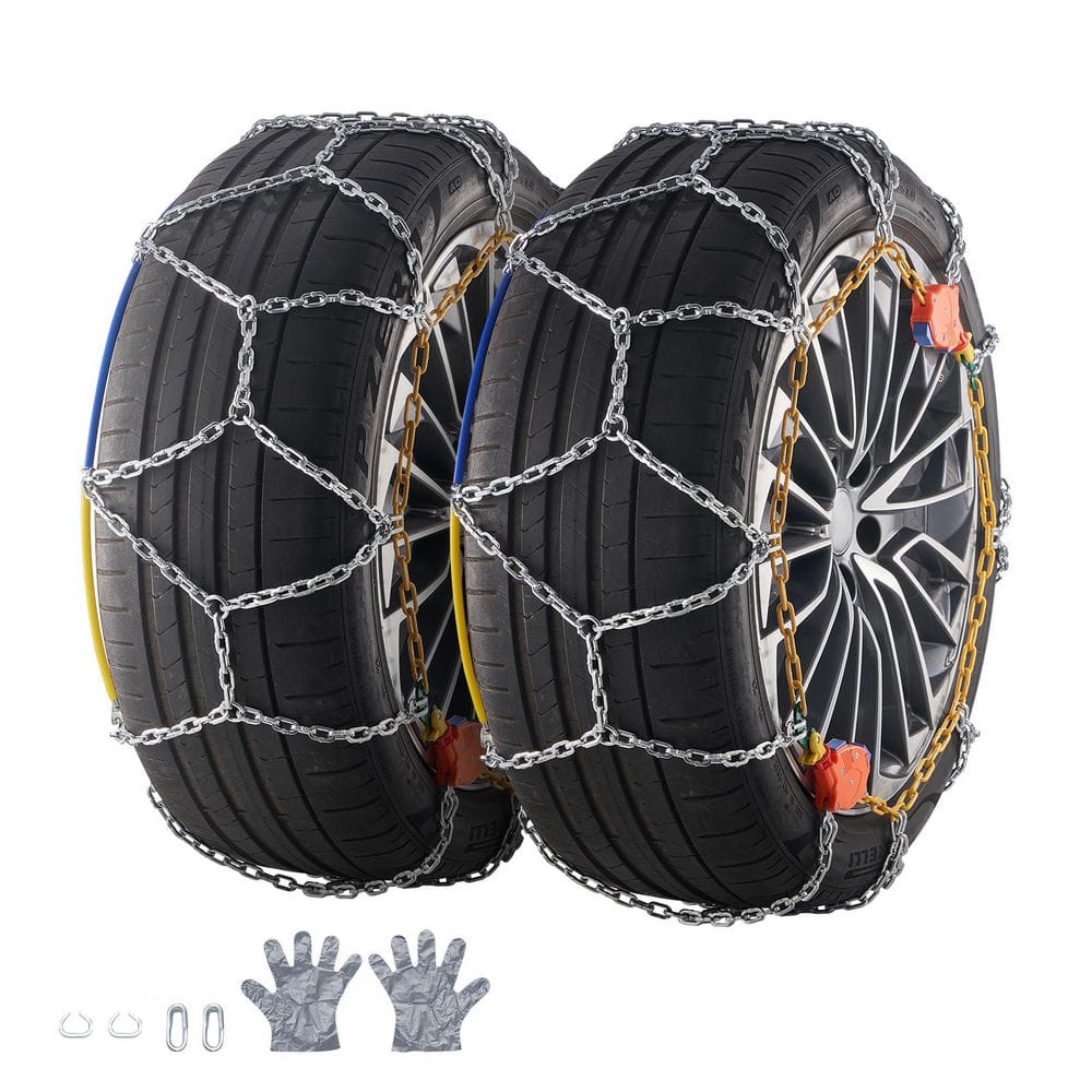 Auto Tightening Snow Chains, Diamond Mesh Traction Tire Chains for Anti-Slip,Manganese Alloy Steel Chains for Cars,SUVs - Hercitys