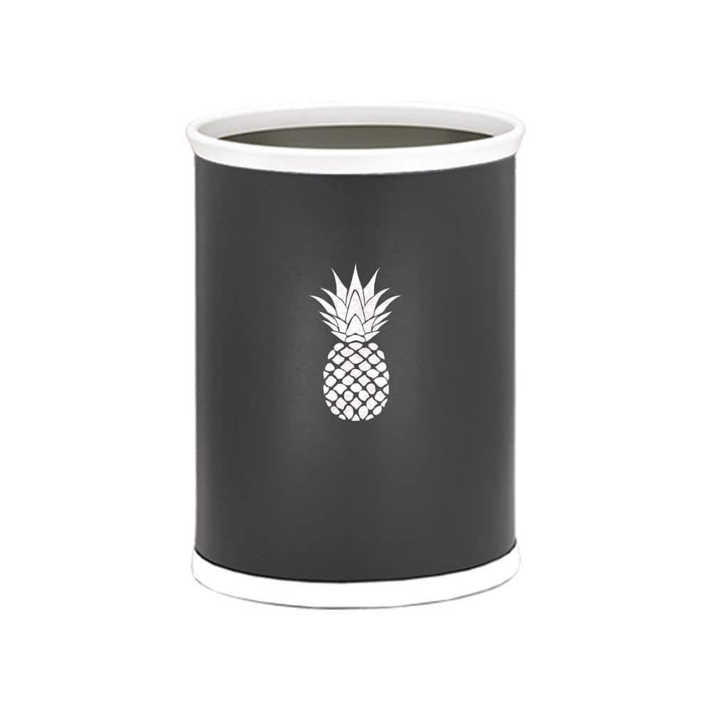 Kasualware Pineapple 13 qt. Oval Waste Basket in Black - Hercitys
